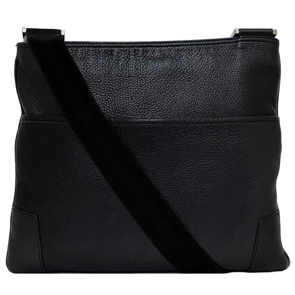 Gucci Shoulder Bag Black Crossbody Leather Square Business Work